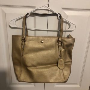 Gold authentic COACH Handbag